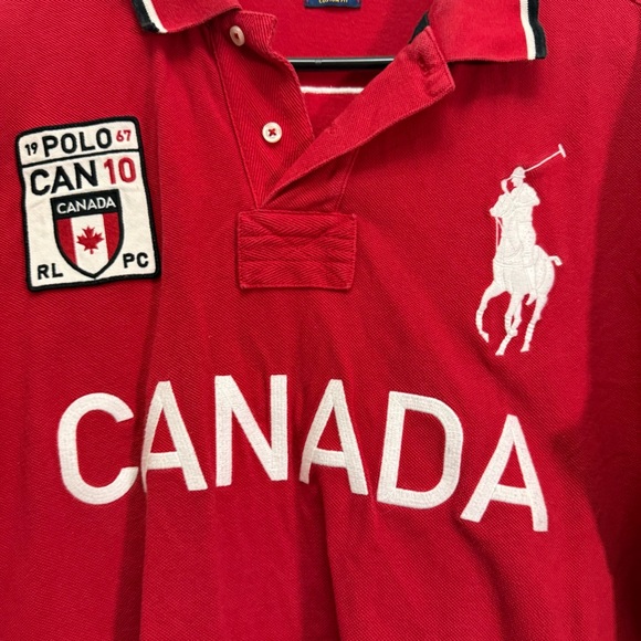 Polo by Ralph Lauren Red Canada Polo Shirt with White Accents - Picture 4 of 12